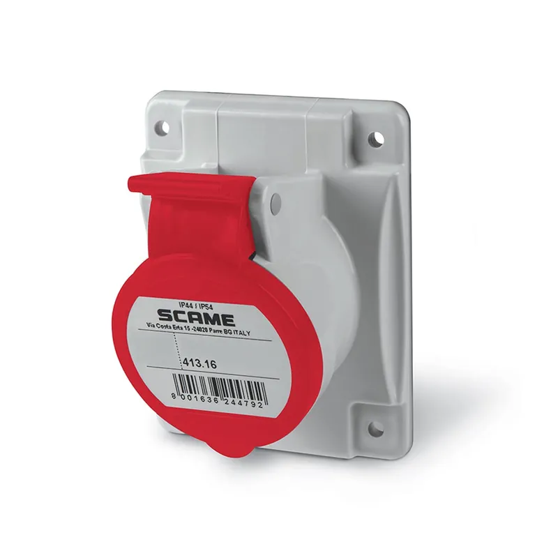 Gniazdo tablicowe skośne SCAME OPTIMA 16A 5P (3P+N+PE) 400V IP44/IP54 413.1667