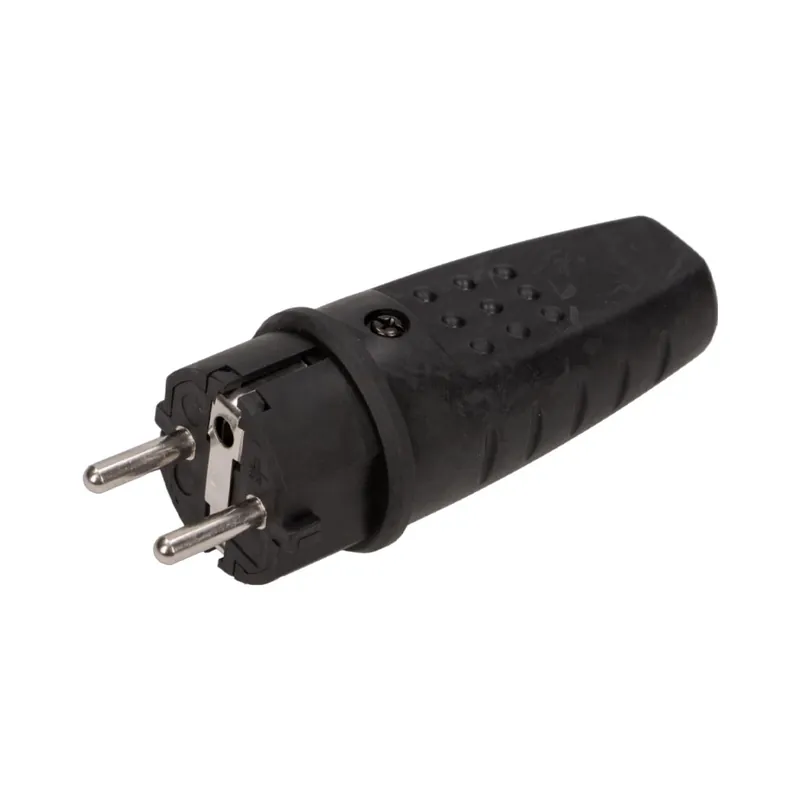 Wtyczka gumowa prosta Orno OR-AE-1315 – IP44, Czarna