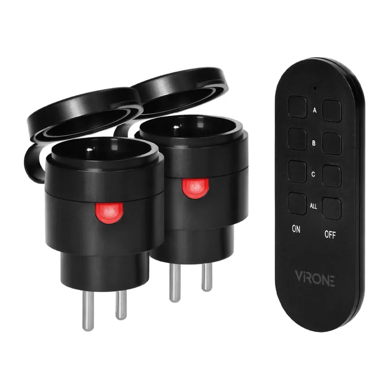Zestaw bezprzewodowych gniazd MINI 2+1 2300W IP44 RS-7 ORNO