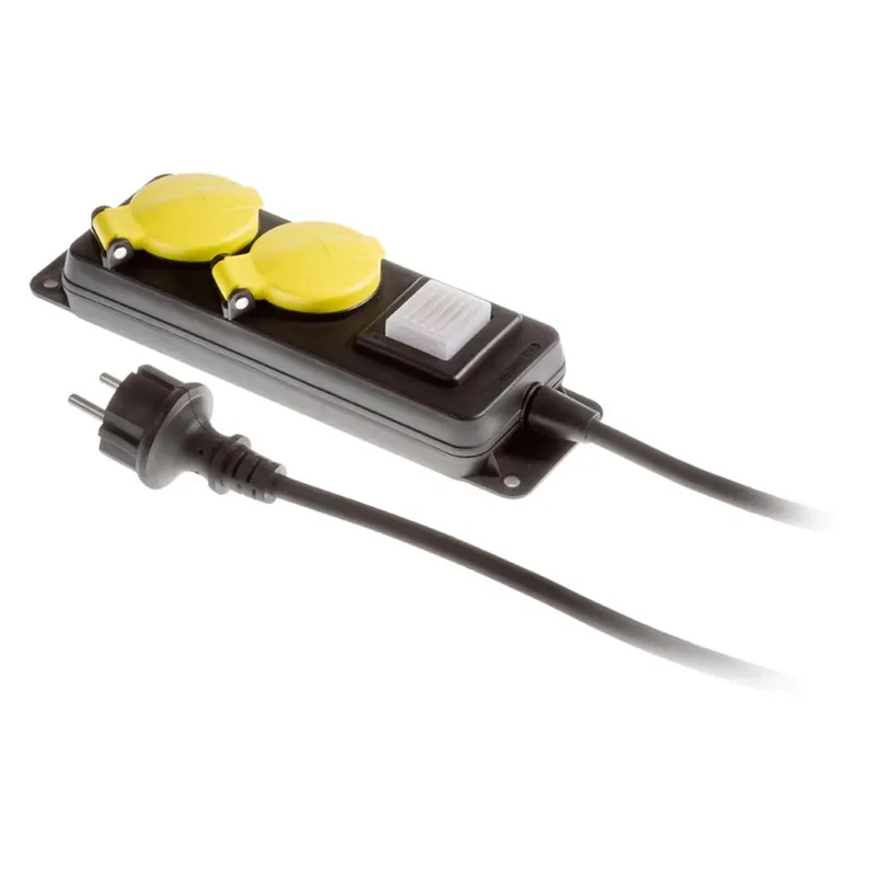 Przedłużacz warsztatowy gumowy 2-gniazdowy IP44 5m – Plastrol W-99484
