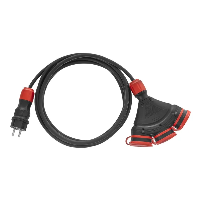 Przedłużacz budowlany gumowy 3-gniazdowy X3 20m – W-98970