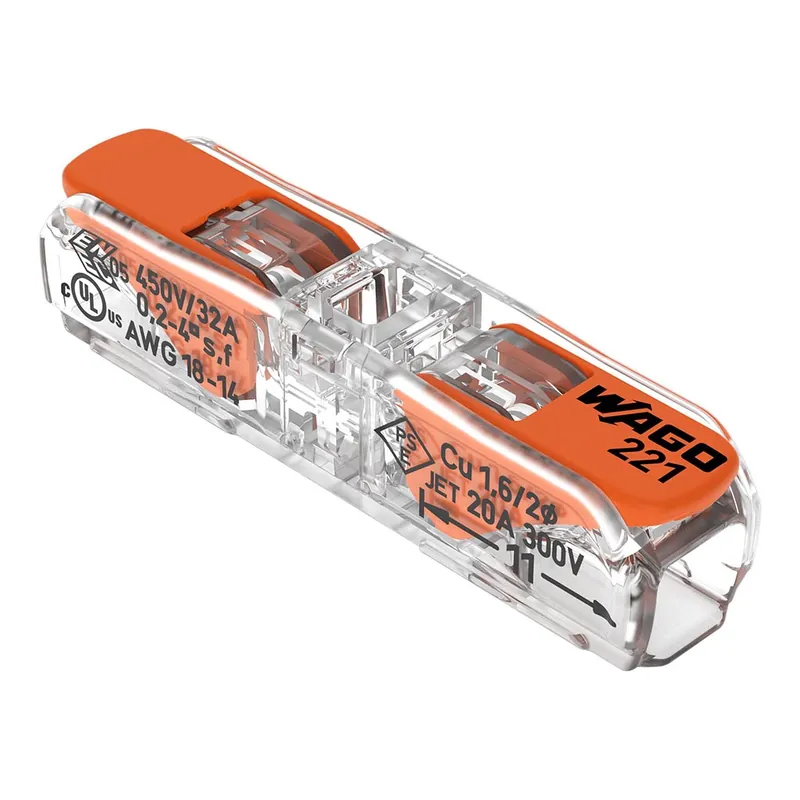 Złączka instalacyjna przelotowa z dźwigniami WAGO 221-2411 (2-przewodowa, 4 mm2)