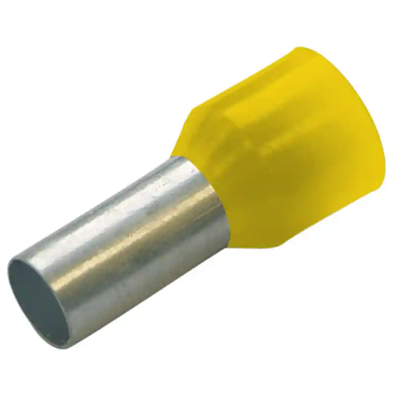 KOŃCÓWKA TULEJKOWA MIEDZIANA CYNOWANA IZOLOWANA 6MM X 18MM ŻÓŁTA