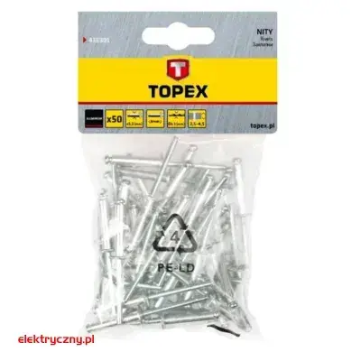 NITY ALUMINIOWE 4.0mm x 18mm 50szt TOPEX 43E405