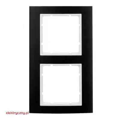 BERKER B.3 ALUMINIUM CZARNY/BIAŁY RAMKA 2-KROTNA 10123025 HAGER