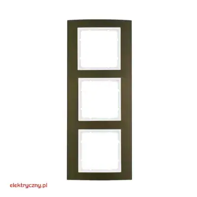 BERKER B.3 ALUMINIUM BRĄZOWY/BIAŁY RAMKA 3-KROTNA 10133021 HAGER
