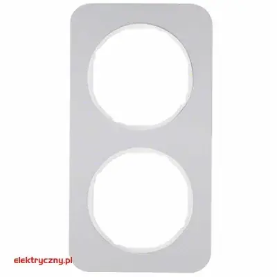 BERKER R.1 ALUMINIUM / BIAŁY RAMKA 2-KROTNA 10122174 HAGER
