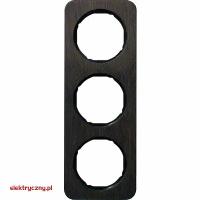 BERKER R.1 DĄB / CZARNY RAMKA 3-KROTNA 10132354 HAGER