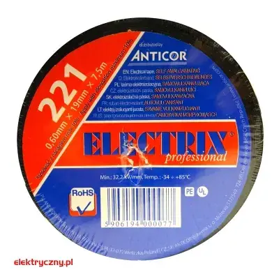 TAŚMA ELEKTROIZOLACYJNA SAMOWULKANIZUJĄCA 19mm x 7,5m ANTICOR