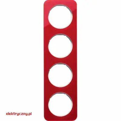 BERKER R.1 CZERWONY / BIAŁY RAMKA 4-KROTNA 10142349 HAGER