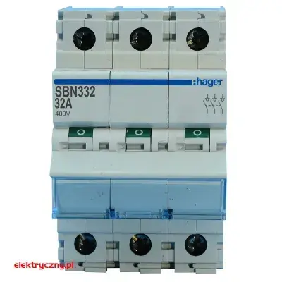 ROZŁĄCZNIK IZOLACYJNY MODUŁOWY 3P 32A SBN332 HAGER