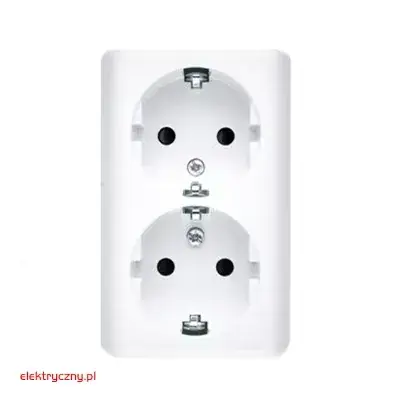 PREMIUM SIMON 54 BIAŁY GNIAZDO WTYKOWE PODWÓJNE SCHUKO Z/U N/T KONTAKT-SIMON EGSZ2NZ/11