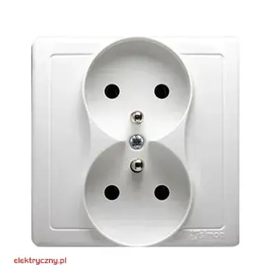 SIMON BASIC BIAŁY GNIAZDO PODWÓJNE Z/U Z 16A 250V BMGZ2/11 KONTAKT-SIMON