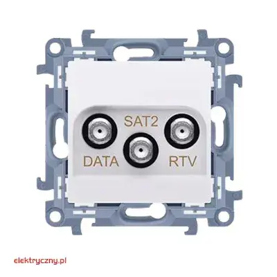 SIMON 10 BIAŁY GNIAZDO ANTENOWE TV-DATA-SAT CADSATF.01/11 KONTAKT-SIMON