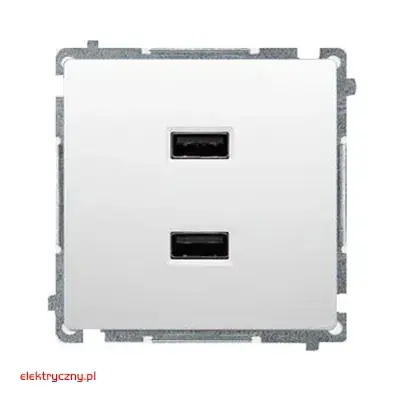 SIMON BASIC BIAŁY ŁADOWARKA USB PODWÓJNA BMC2USB.01/11 KONTAKT-SIMON