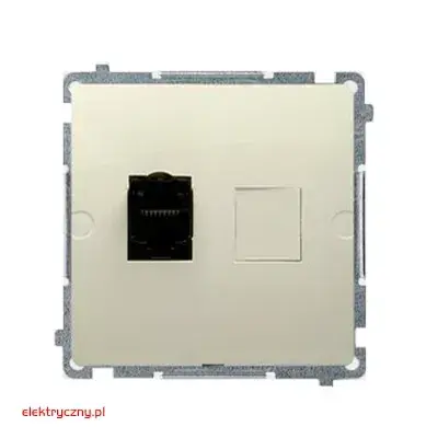 SIMON BASIC BEŻOWY GNIAZDO KOMPUTEROWE RJ45 EKRANOWANY POJEDYNCZE KAT. 6 BM61E.01/12 KONTAKT-SIMON
