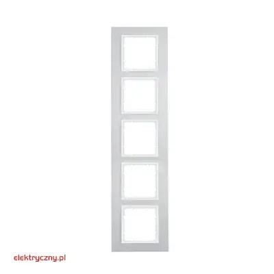 BERKER B.7 ALUMINIUM/BIAŁY RAMKA 5-KROTNA 10156914 HAGER