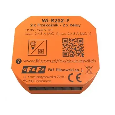 F&F FOX PRZEKAŹNIK DWUKANAŁOWY WI-FI 230 V DOUBLE SWITCH