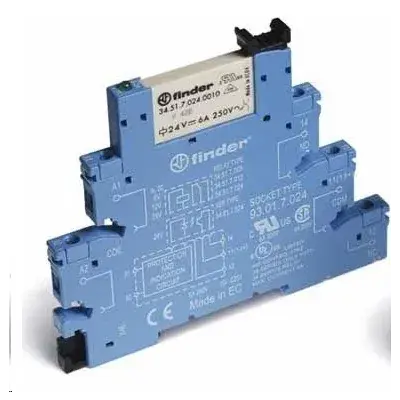 PRZEKAŹNIKOWY MODUŁ SPRZĘGAJĄCY 6,2mm, 1P 6A 60V DC 38.51.7.060.0050 FINDER