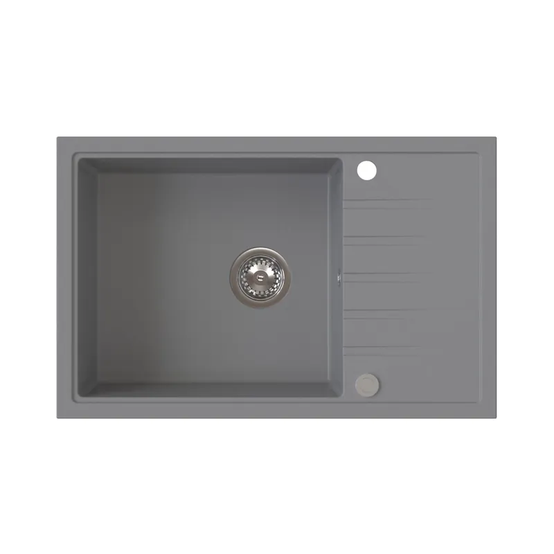 Ruvetti Axel 160 XL Zlewozmywak kompozytowy jednokomorowy 78x50 cm szary 3001AX_GR160XL_W