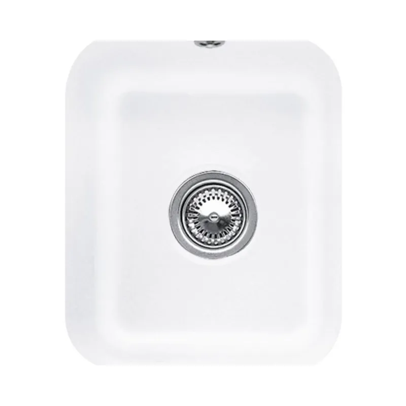 Villeroy&Boch Cisterna 45 Zlewozmywak ceramiczny 1-komorowy CeramicPlus 37x43,5 cm z korkiem pop-up podblatowy bez ociekacza biały Stone White 670402RW