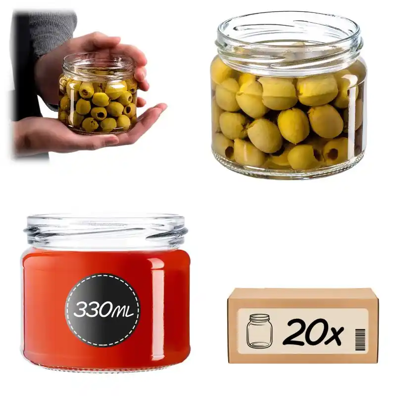 Słoiki na przetwory Sonka 330ml 20szt fi 82 mm bez wieczka