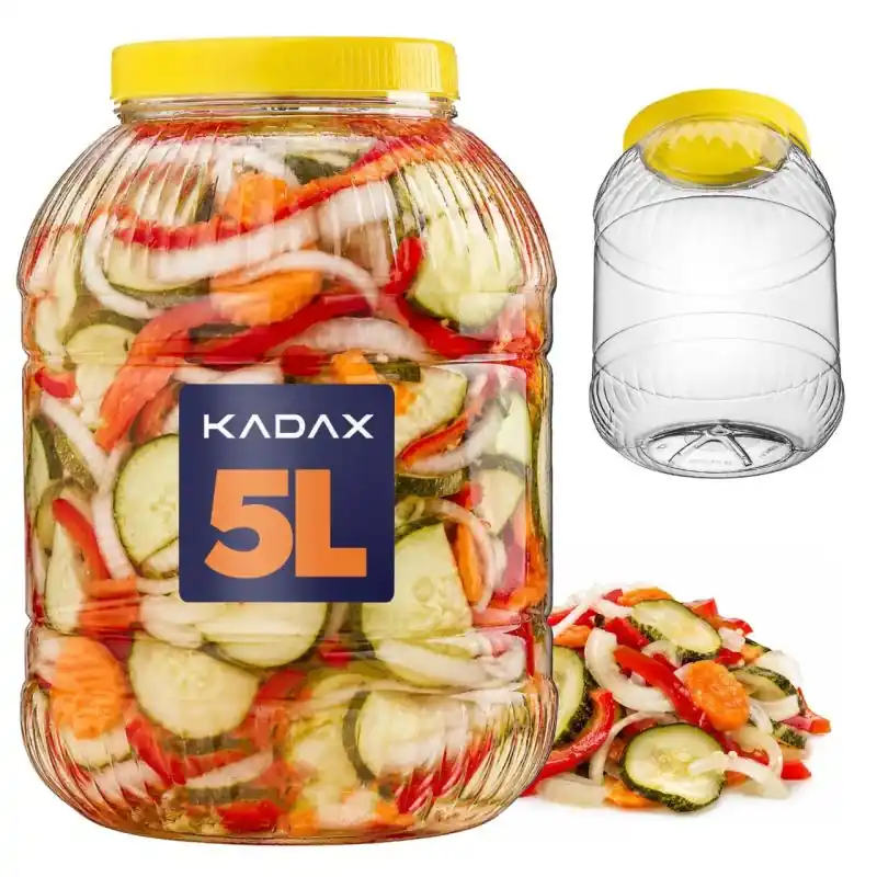 Plastikowy słoik z nakrętką na ogórki 5L