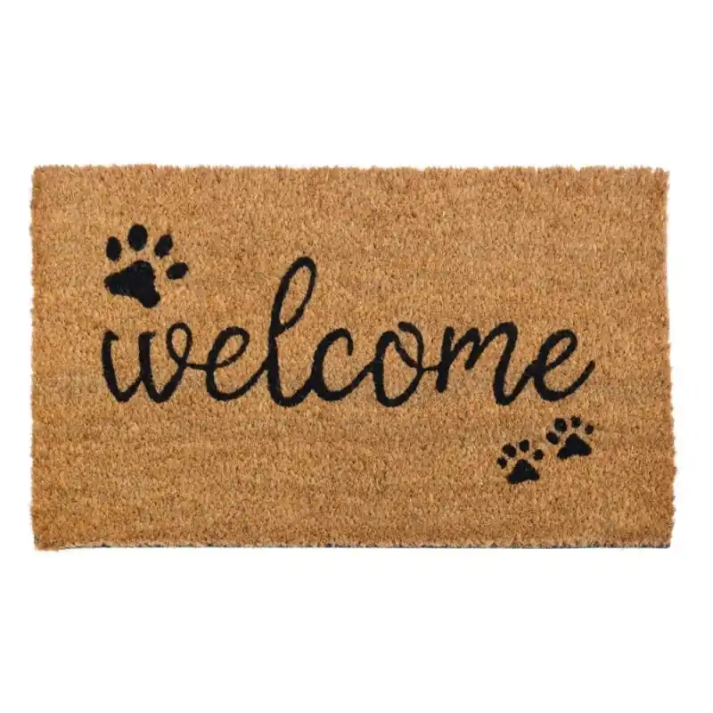 Wycieraczka pod drzwi „Welcome‘ z łapką 55 x 33 cm, brązowa