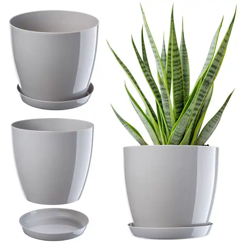Doniczka Agen z podstawką 20 cm, szara