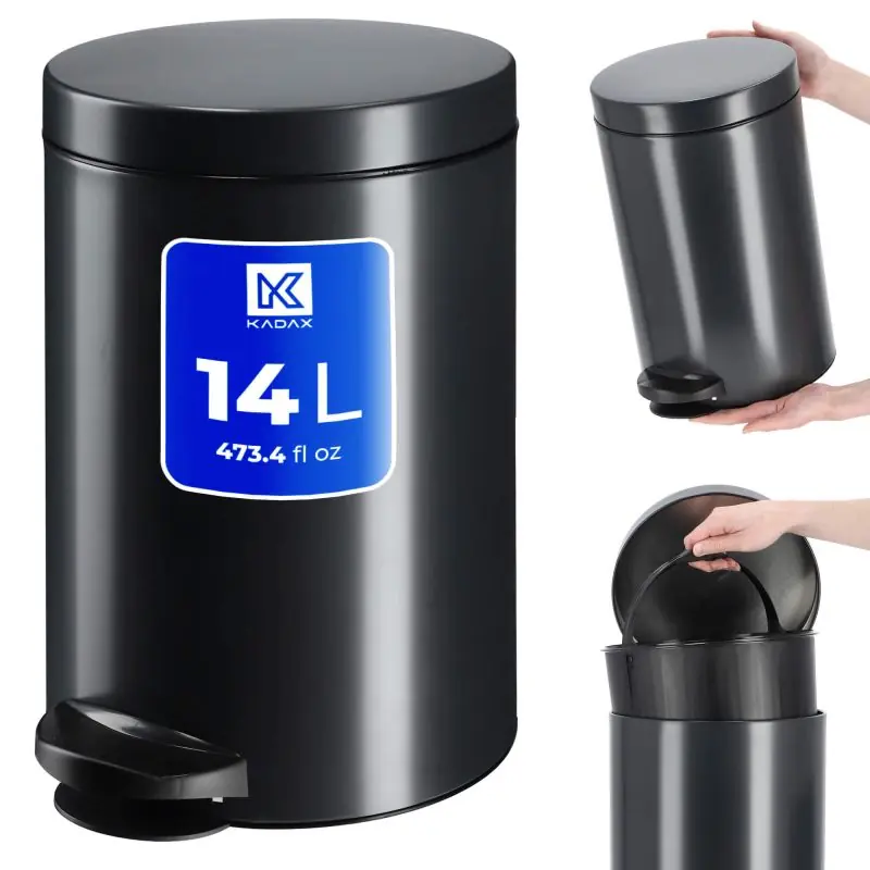 Stalowy kosz na śmieci Melfi 14L, czarny