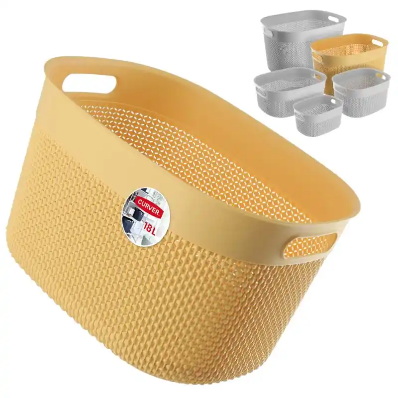 Koszyk prostokątny 18L Curver Filo, żółty