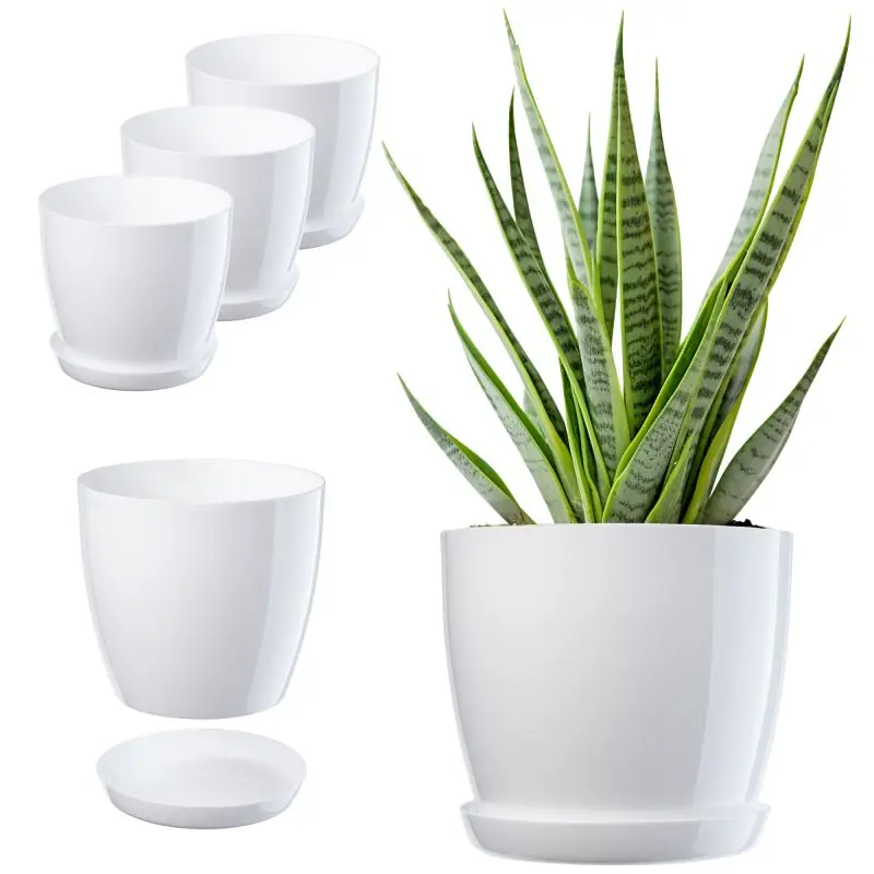 Doniczka Agen z podstawką biała 16 cm, 3 szt.