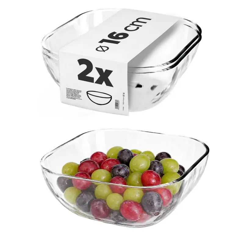 Salaterka szklana Carini 16 cm, 2 szt.