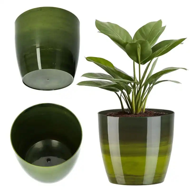 Doniczka na kwiaty Agen 16 cm, zielony marmur