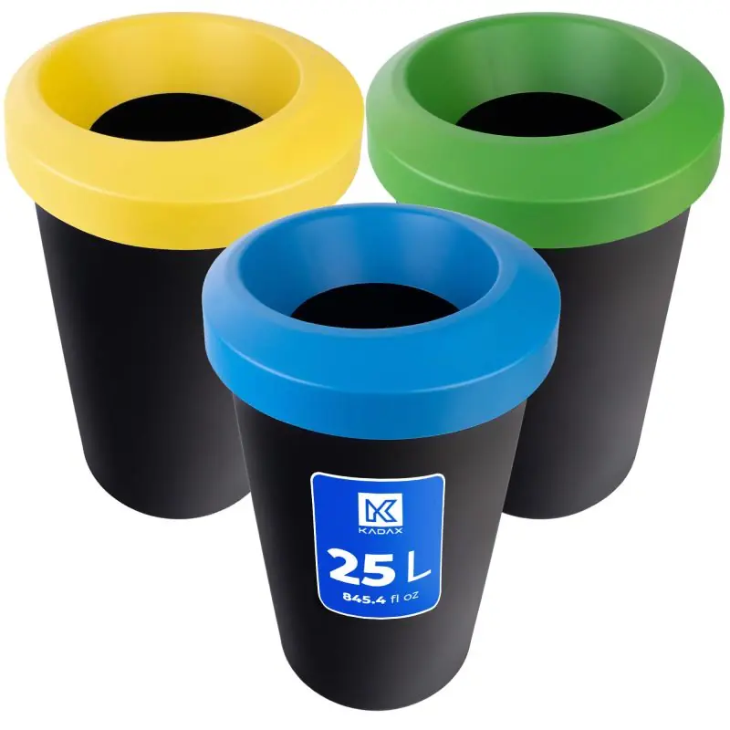 Kosz na śmieci Givry 3 x 25 L czarny