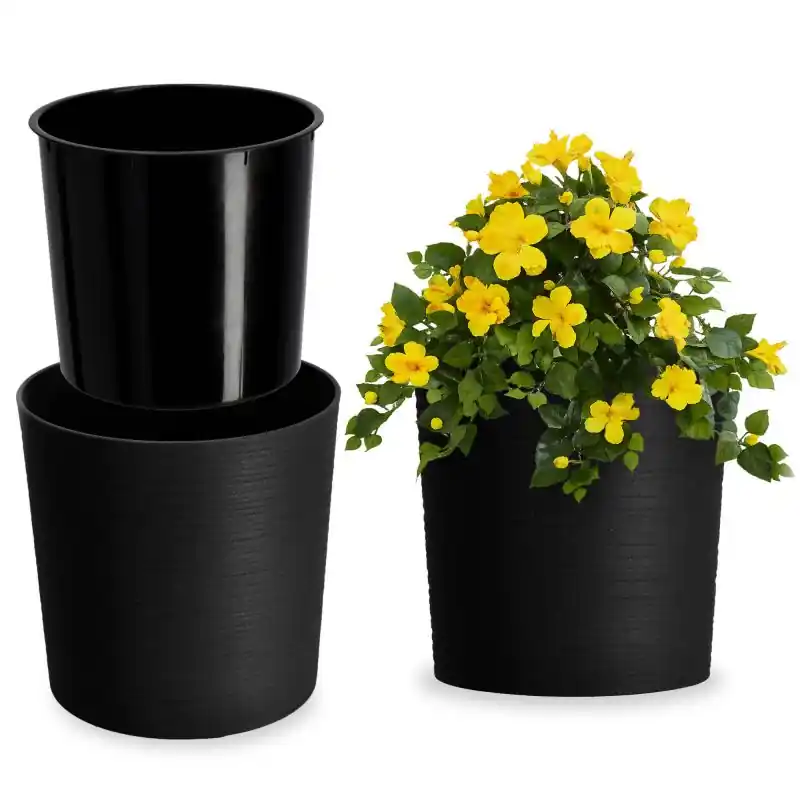 Doniczka na kwiaty Mozela 19cm czarna