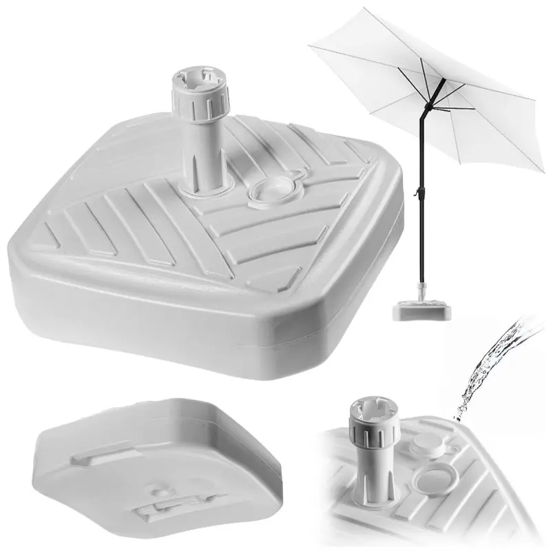 Podstawa pod parasol ogrodowy Solero w paski kwadrat biała