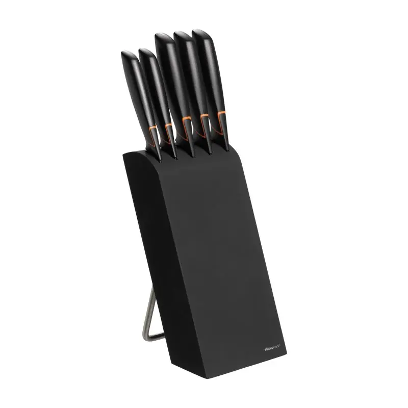 Fiskars 1003099 Edge Zestaw 5 noży w bloku nóż do skrobania, nóż