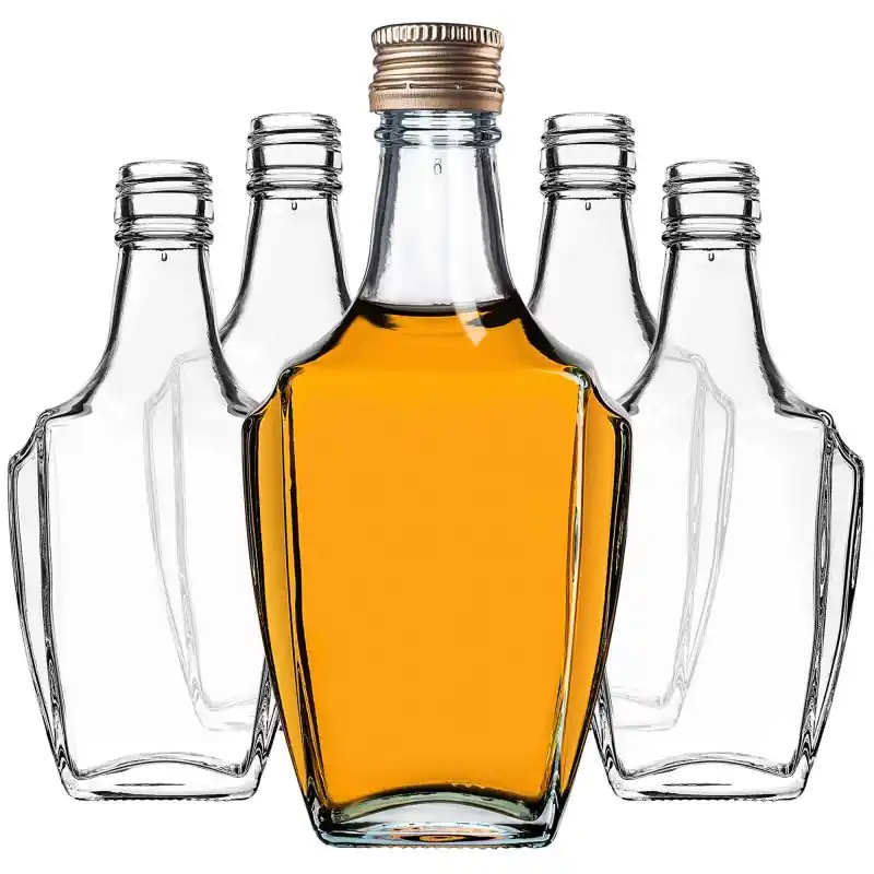 Szklana butelka na nalewkę Faenza 250ml ze złotą zakrętką 10 szt.