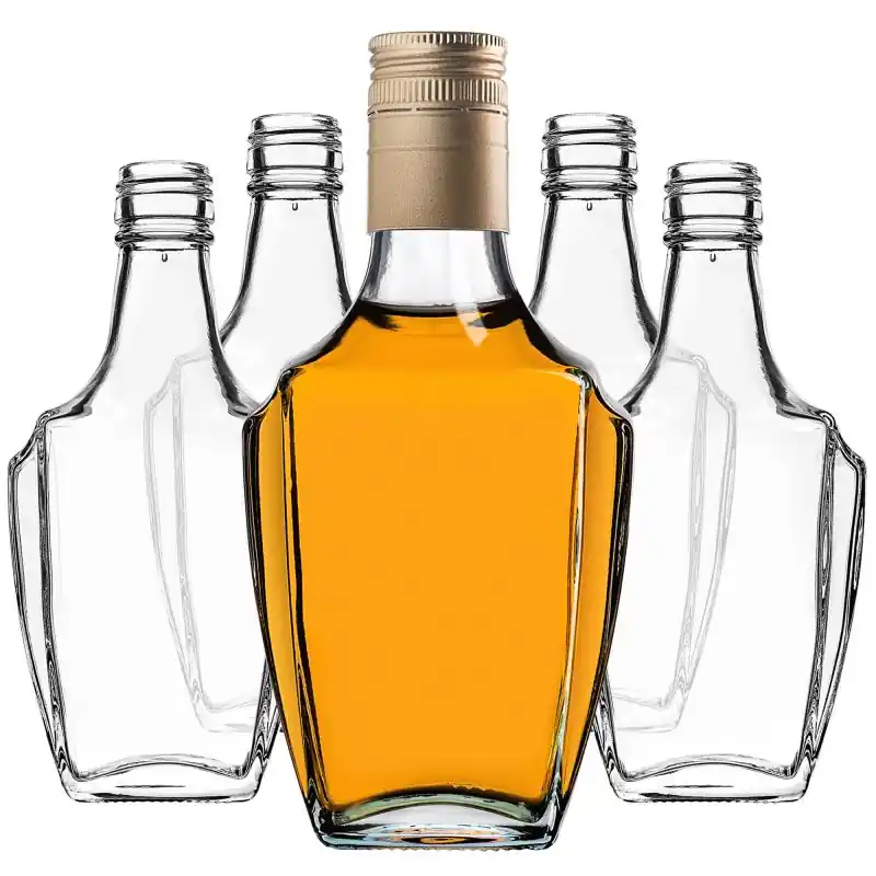 Szklana butelka na nalewkę Faenza 250ml z długą złotą zakrętką 50 szt.