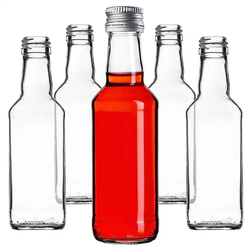 Szklana butelka Monopol 200ml z srebrną zakrętką 10 szt.