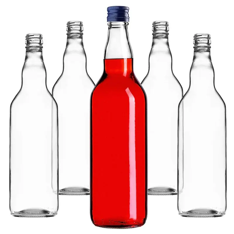 Szklana butelka Monopol 700ml z granatową zakrętką 5 szt.