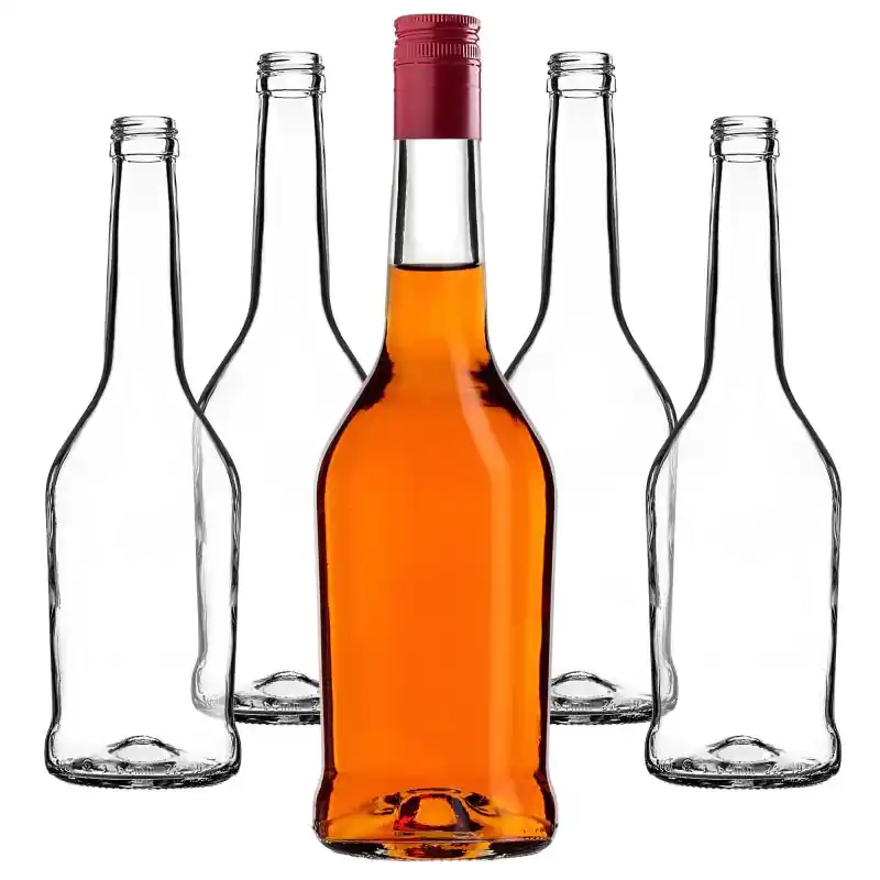 Szklana butelka na nalewkę Loiret 500ml z długą czerwoną zakrętką 10 szt.