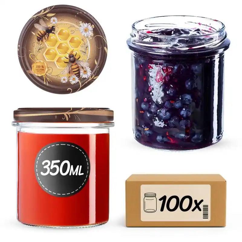 Słoiki na przetwory Avila 350ml fi 82 mm 100szt + wieczko Miód