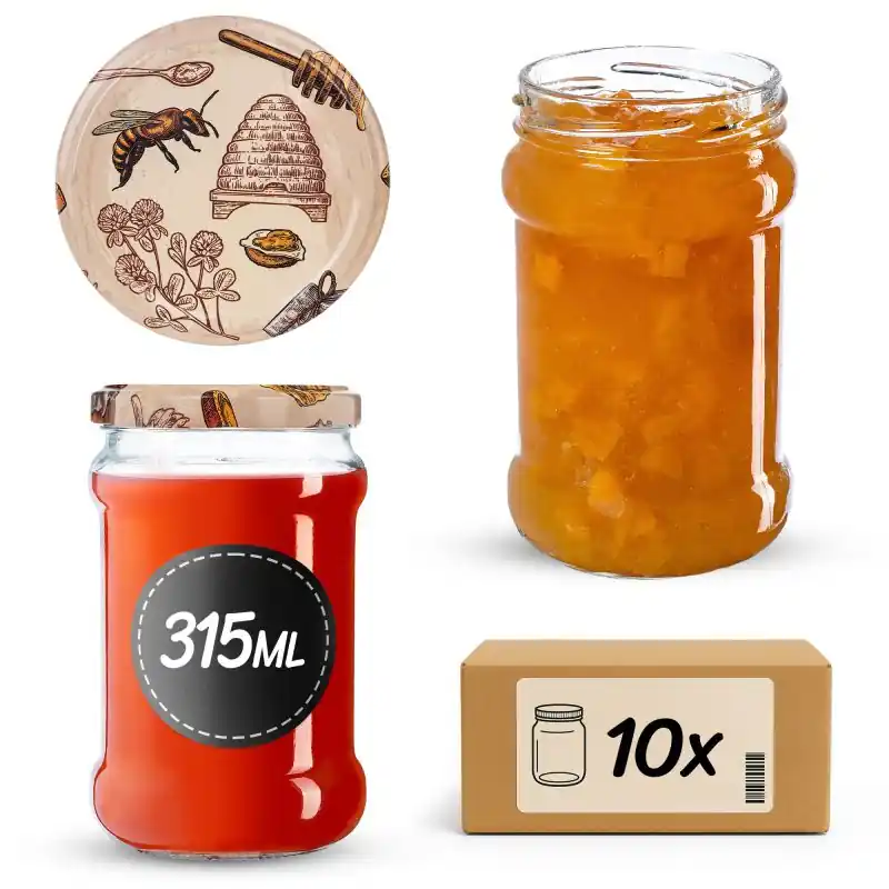 Słoiki na przetwory Seno 315ml fi 66 mm 10szt + wieczko Miód