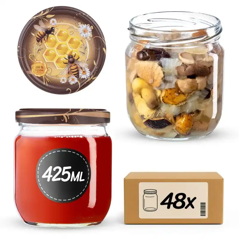 Słoiki na przetwory Salla 425ml fi 82 mm 48szt + wieczko Miód
