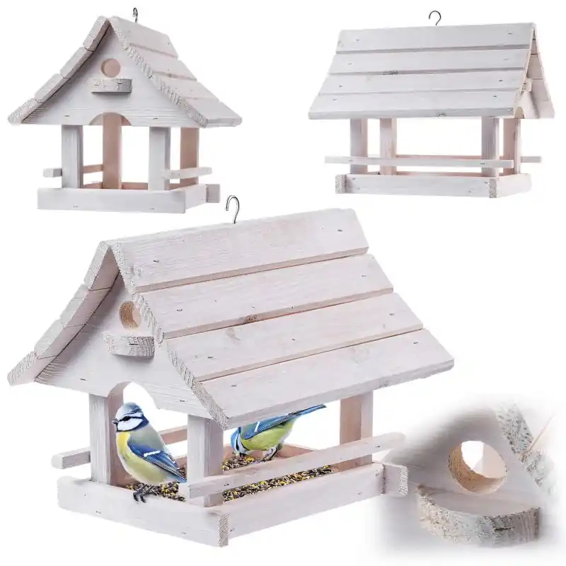 Karmnik dla ptaków Arbis domek 30 x 25 cm biały