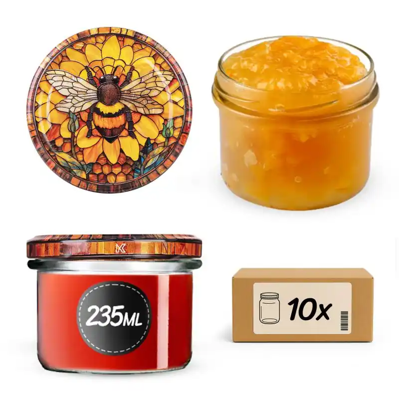 Słoiki na przetwory Tartu 235ml fi 82 mm 10szt + wieczko Bee of the fusion
