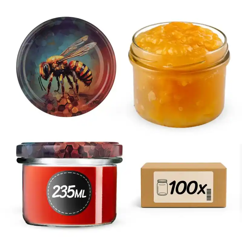 Słoiki na przetwory Tartu 235ml fi 82 mm 100szt + wieczko Pszczoła