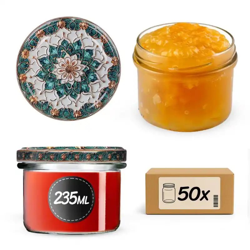 Słoiki na przetwory Tartu 235ml fi 82 mm 50szt + wieczko Ceramics 1